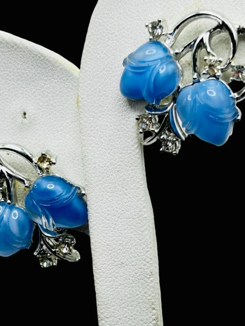 Coro Blue Fruit Salad Molded Glass Necklace Earring Demi Parure